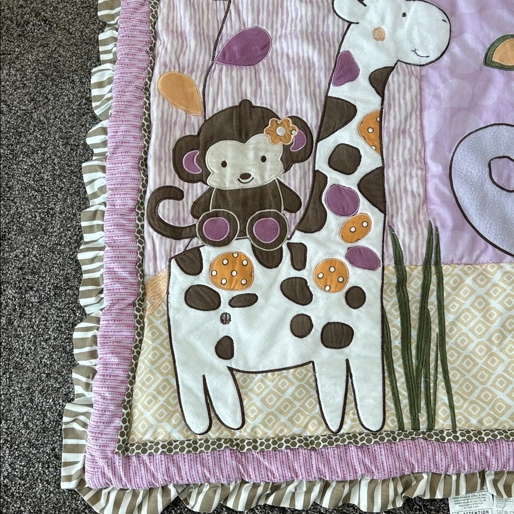 CoCaLo jungle safari girls crib comforter quilt blanket